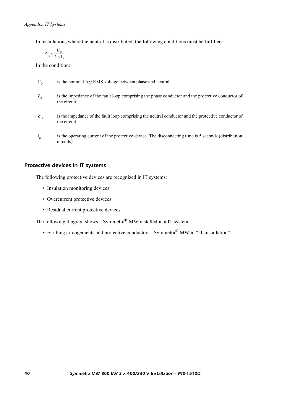 Protective devices in it systems | American Power Conversion SYMF800KH User Manual | Page 46 / 54