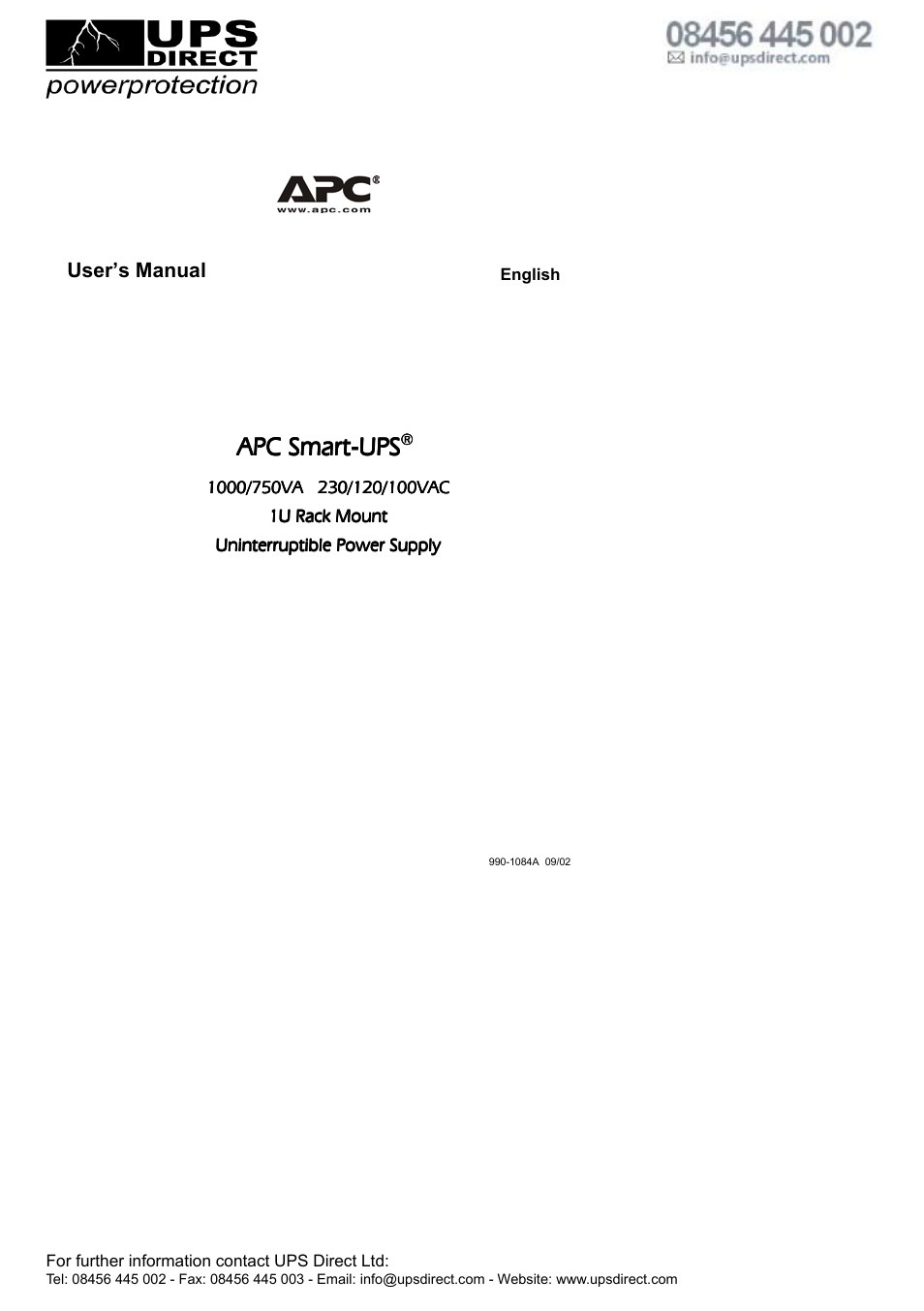 American Power Conversion APC Smart-UPS 750VA User Manual | 18 pages