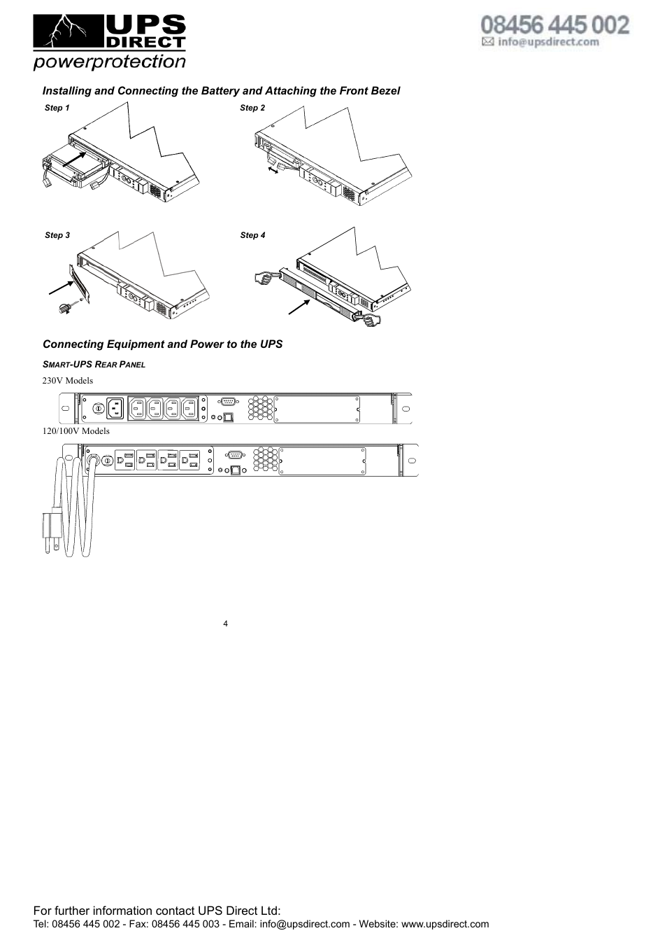 For further information contact ups direct ltd | American Power Conversion APC Smart-UPS 750VA User Manual | Page 6 / 18