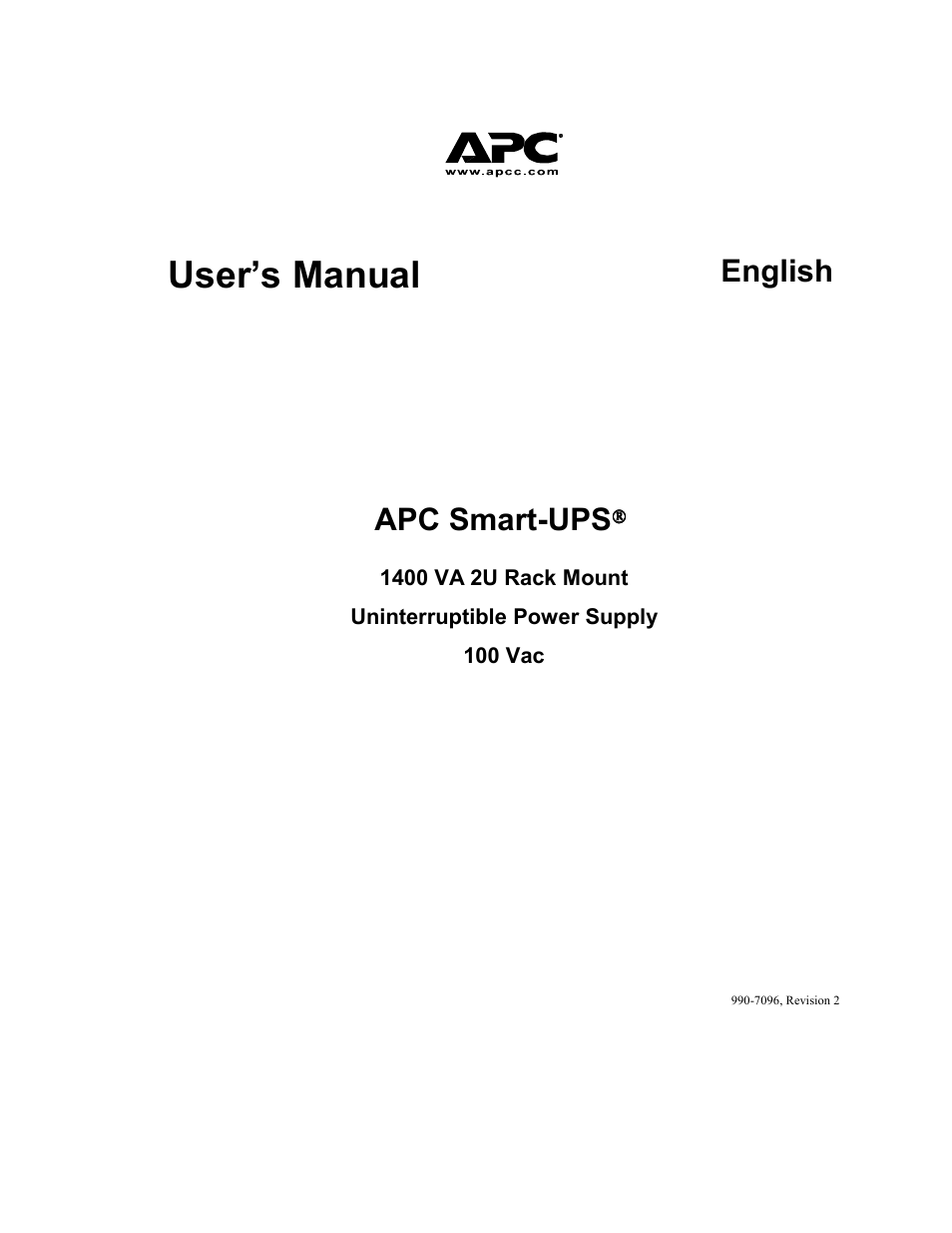 American Power Conversion 100 VAC User Manual | 25 pages