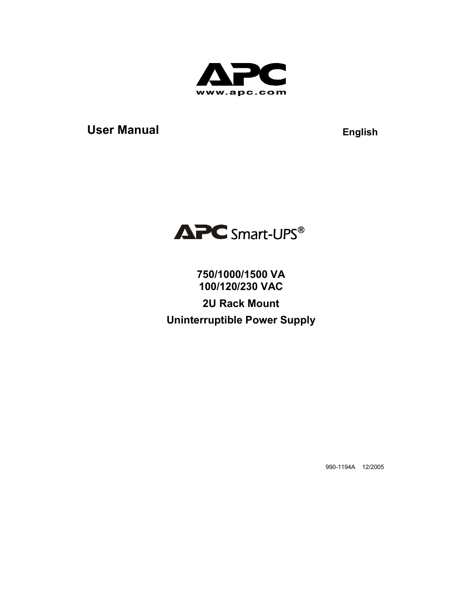 American Power Conversion 230 VAC User Manual | 17 pages