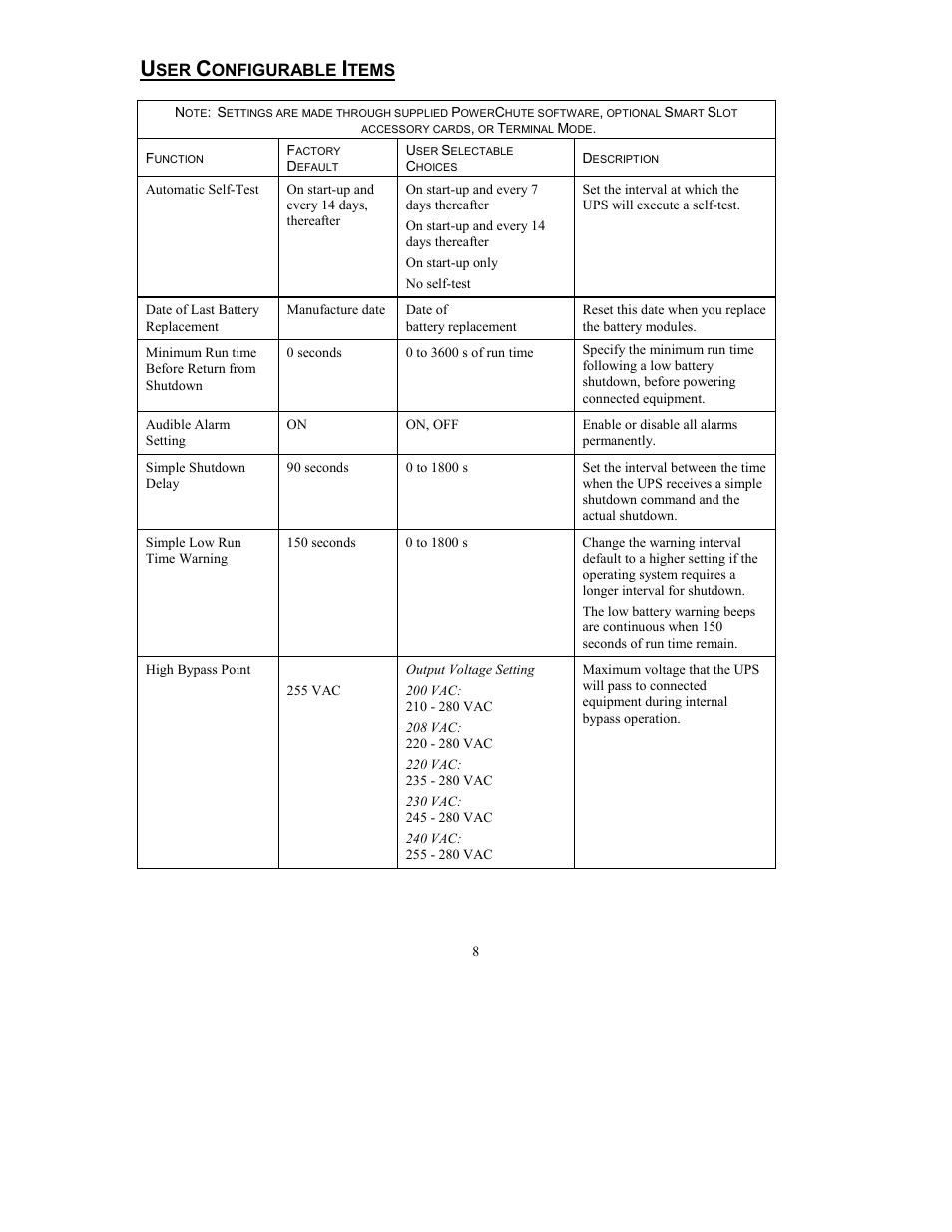 Onfigurable, Tems | American Power Conversion 5000 VA User Manual | Page 10 / 23