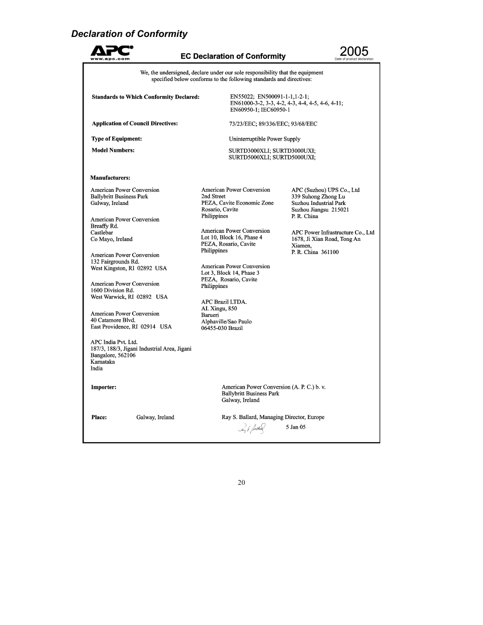 American Power Conversion 5000 VA User Manual | Page 22 / 23