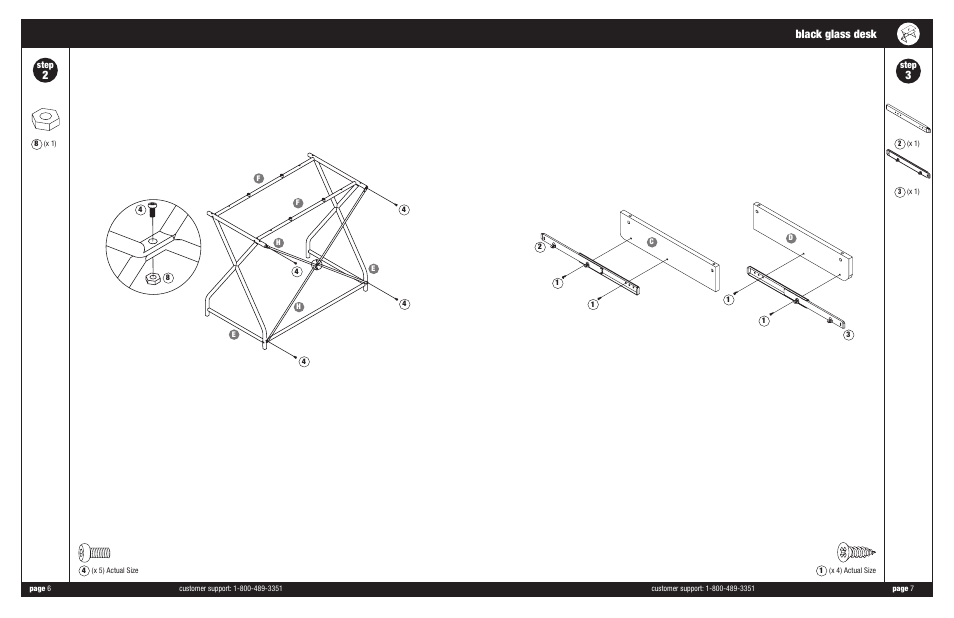 3black glass desk | Altra Furniture 36" Glass Computer Desk User Manual | Page 6 / 7