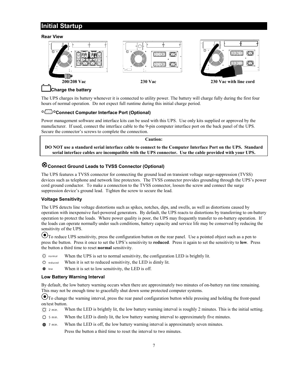 Initial startup | American Power Conversion 5000RMB User Manual | Page 13 / 23