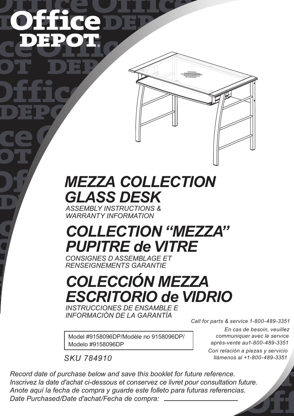 Altra Furniture Mezza Straight Desk with Keyboard Tray User Manual | 9 pages