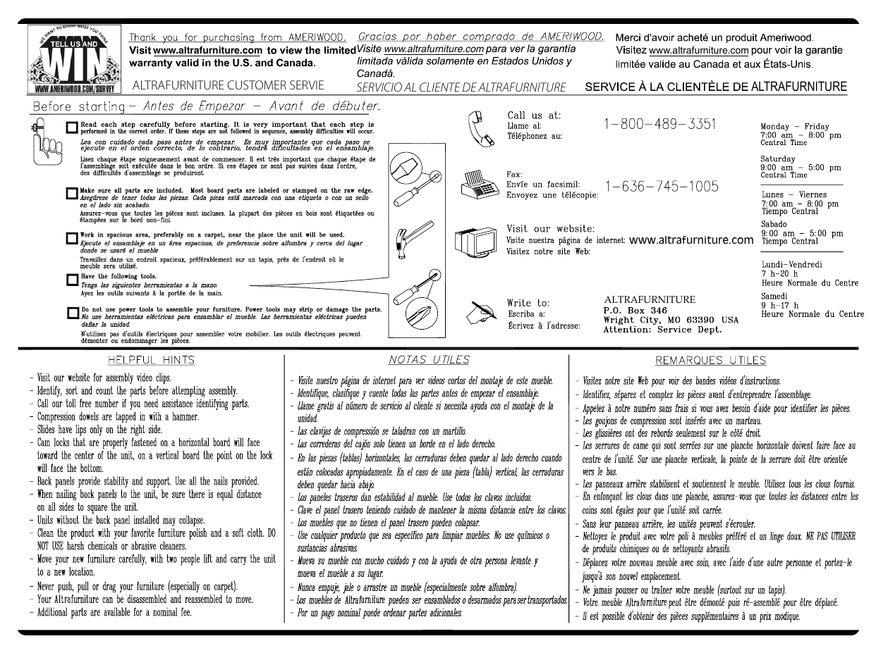 Altra Furniture Mezza Straight Desk with Keyboard Tray User Manual | Page 2 / 9