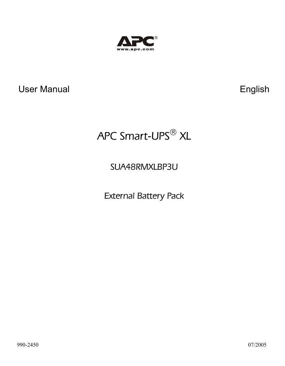 American Power Conversion SUA48RMXLBP3U User Manual | 8 pages