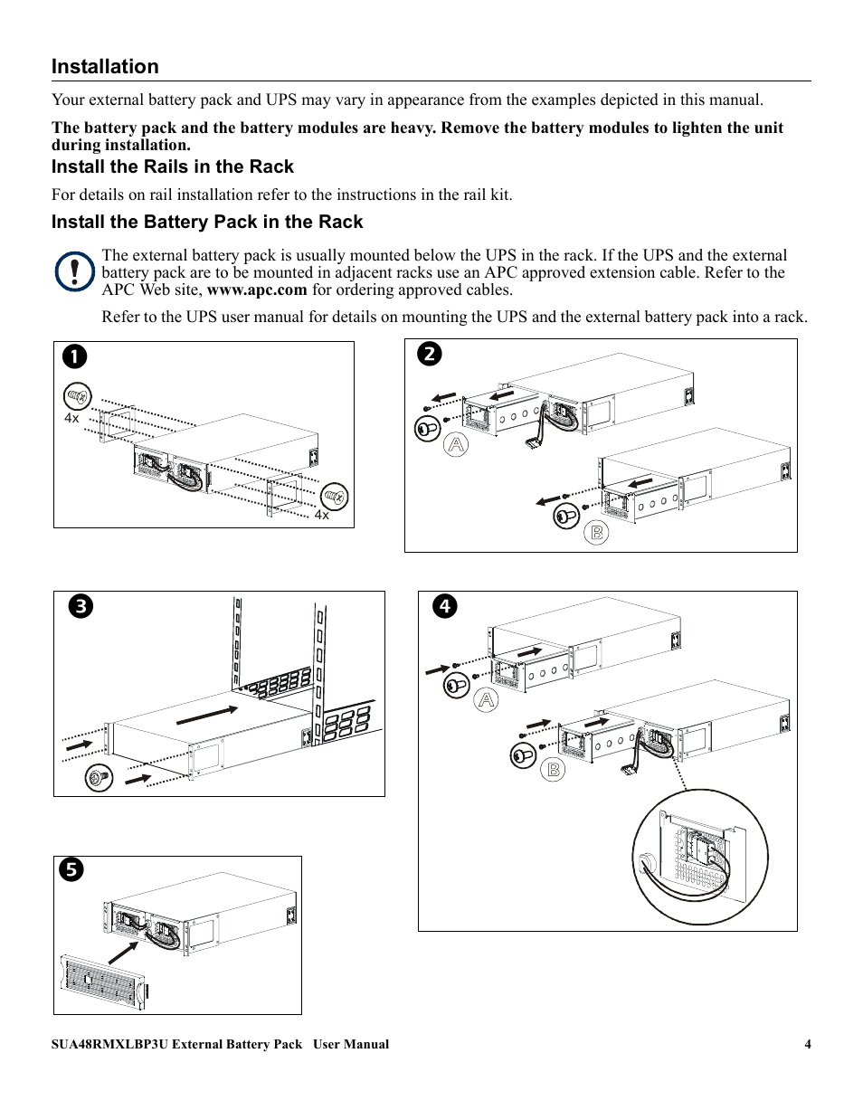 American Power Conversion SUA48RMXLBP3U User Manual | Page 4 / 8