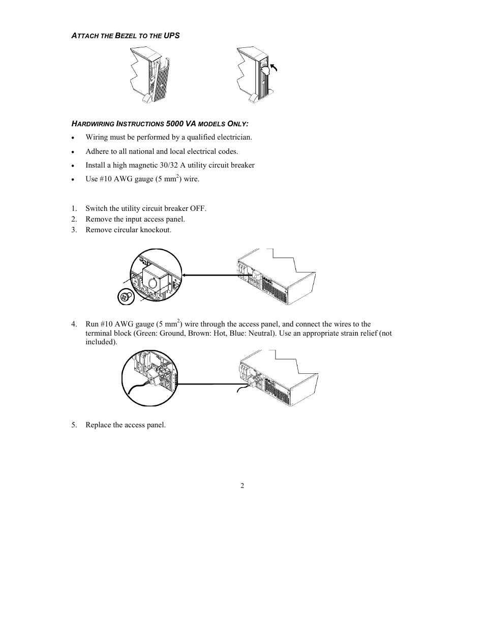 American Power Conversion UXI/UXICH User Manual | Page 4 / 20