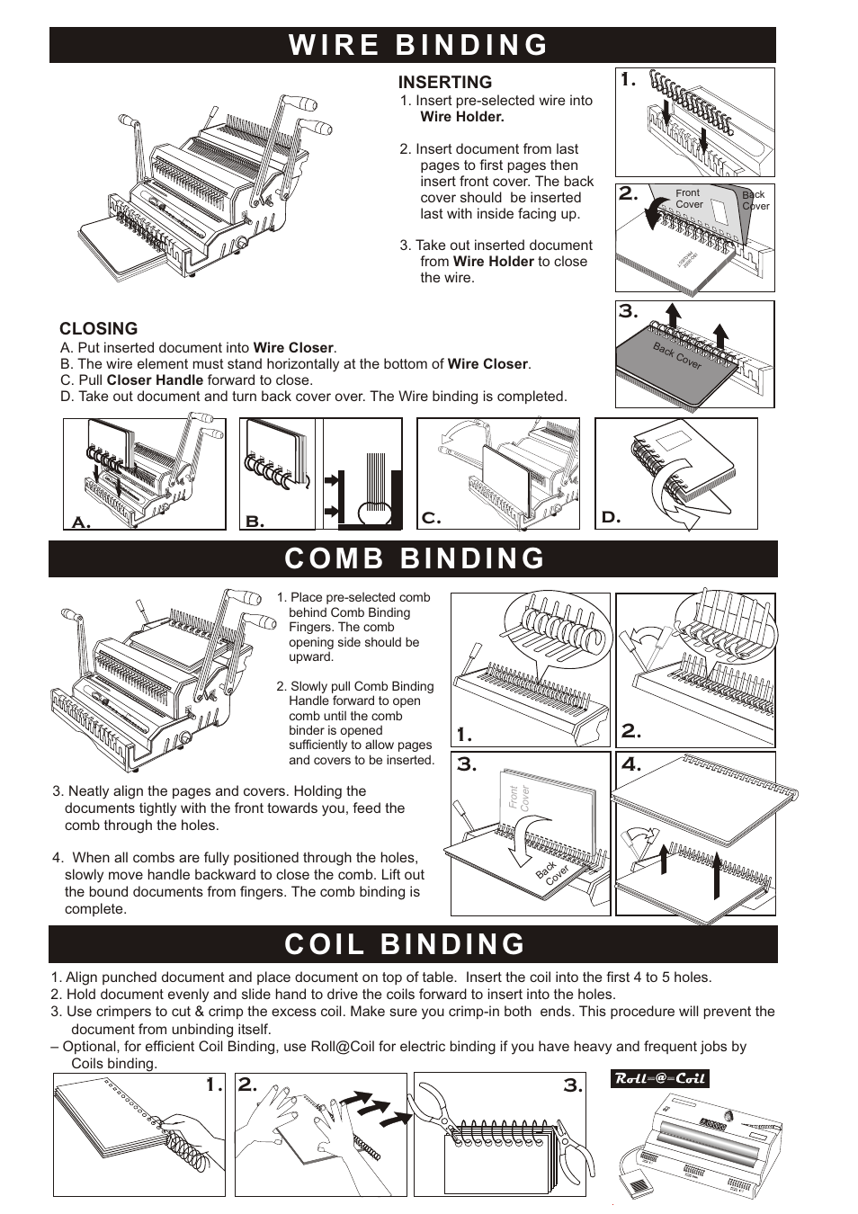 頁面 3, A. c, B. 1. 2. 3. 4 | Inserting closing | Akiles DuoMac User Manual | Page 3 / 4