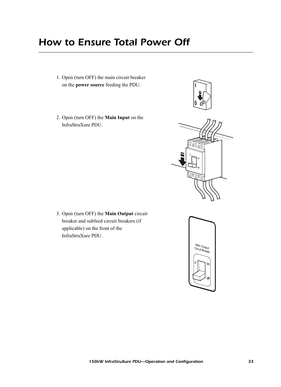 How to ensure total power off | American Power Conversion PD150G6F User Manual | Page 41 / 84