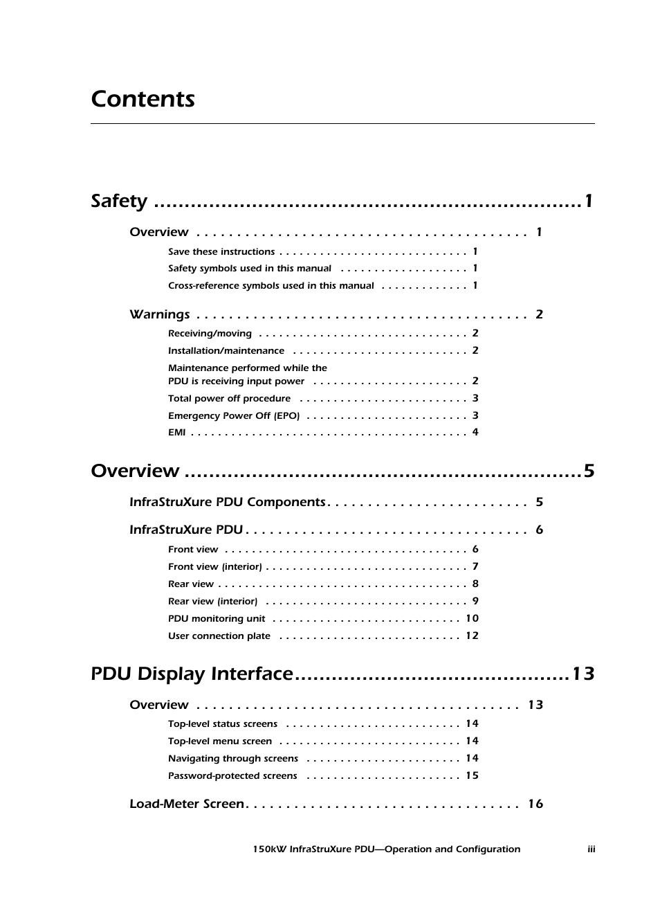 American Power Conversion PD150G6F User Manual | Page 5 / 84