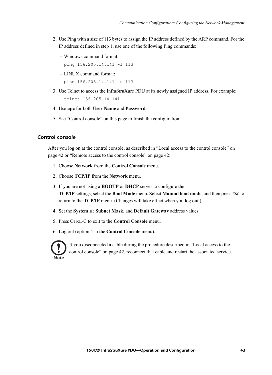 Control console | American Power Conversion PD150G6F User Manual | Page 51 / 84