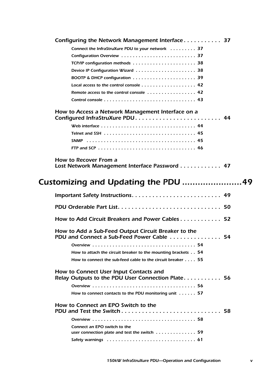 Customizing and updating the pdu | American Power Conversion PD150G6F User Manual | Page 7 / 84