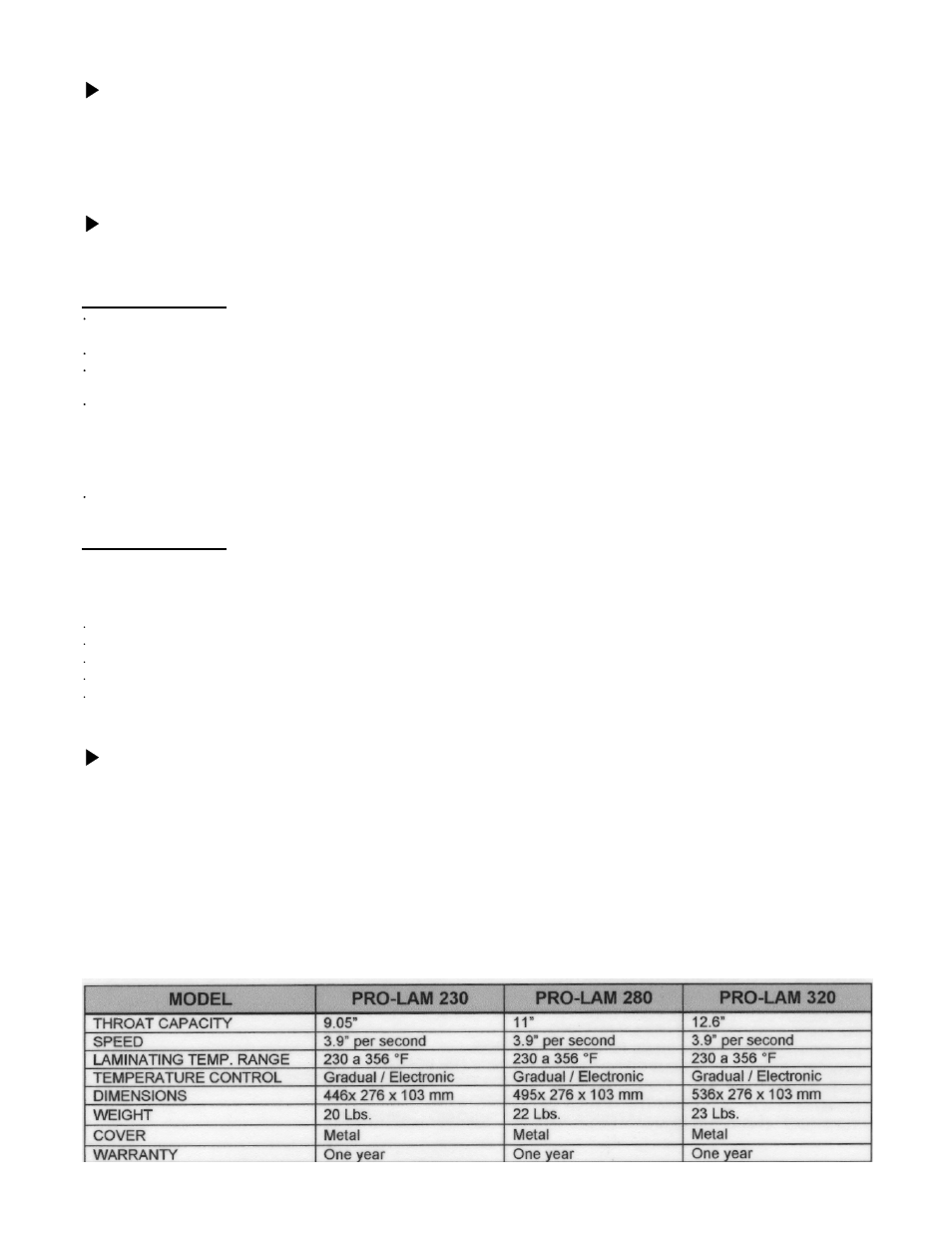 Tips, Temperature adjustments, Warranty policy | Akiles ProLam 230 User Manual | Page 2 / 2