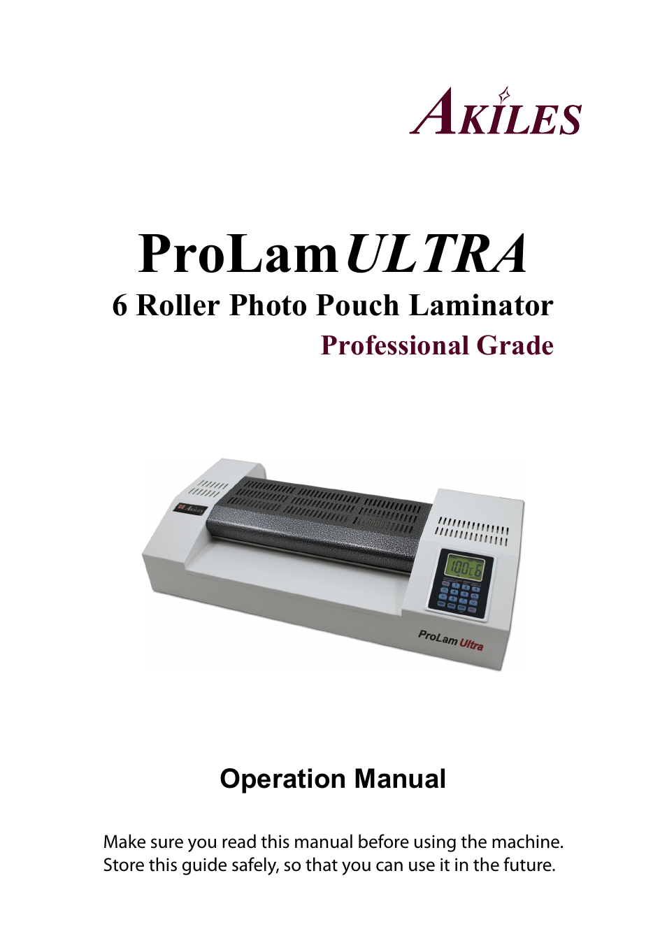 Akiles ProLam-Ultra User Manual | 8 pages