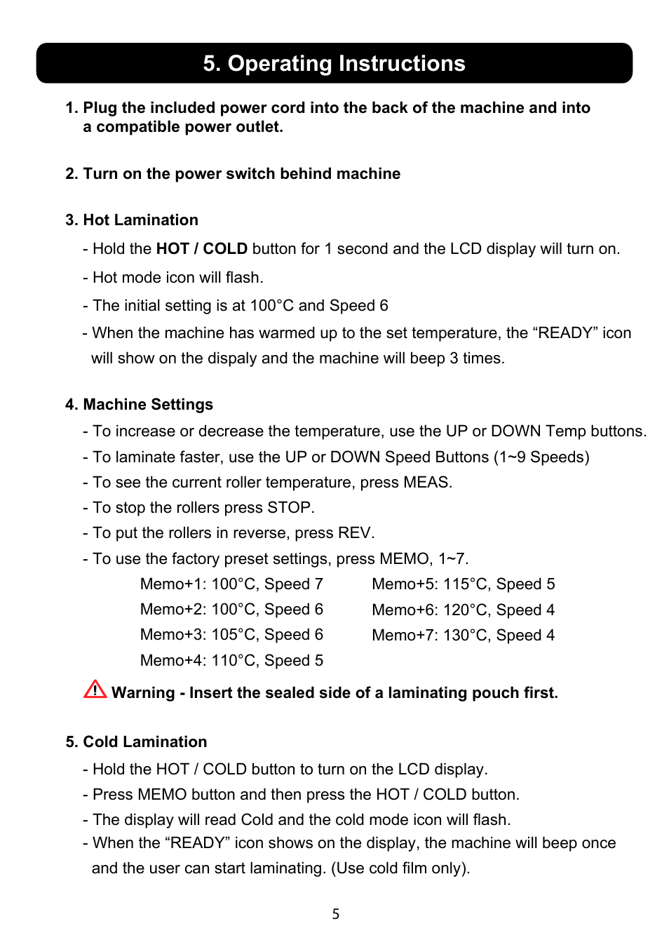 Operating instructions | Akiles ProLam-Ultra User Manual | Page 6 / 8