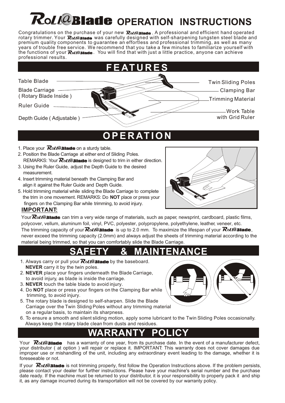 Akiles Roll@Blade User Manual | 1 page