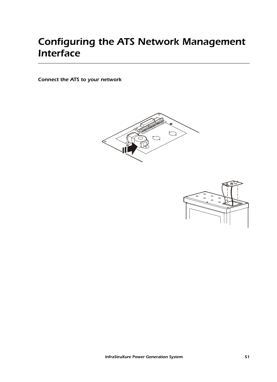 Configuring the ats network management interface, Connect the ats to your network, Stem (see “configuring the ats network management | American Power Conversion 250 A User Manual | Page 61 / 100