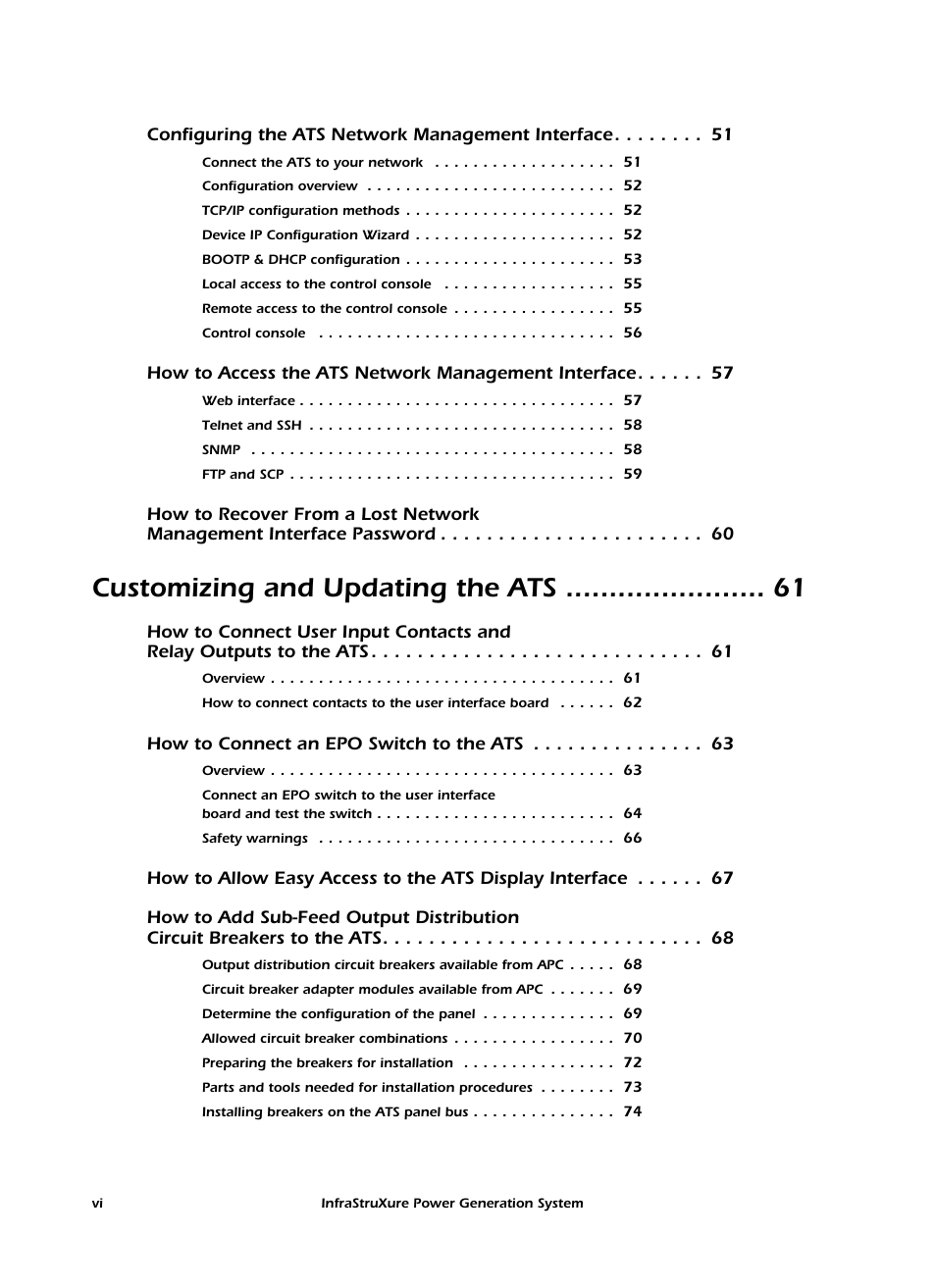 Customizing and updating the ats | American Power Conversion 250 A User Manual | Page 8 / 100
