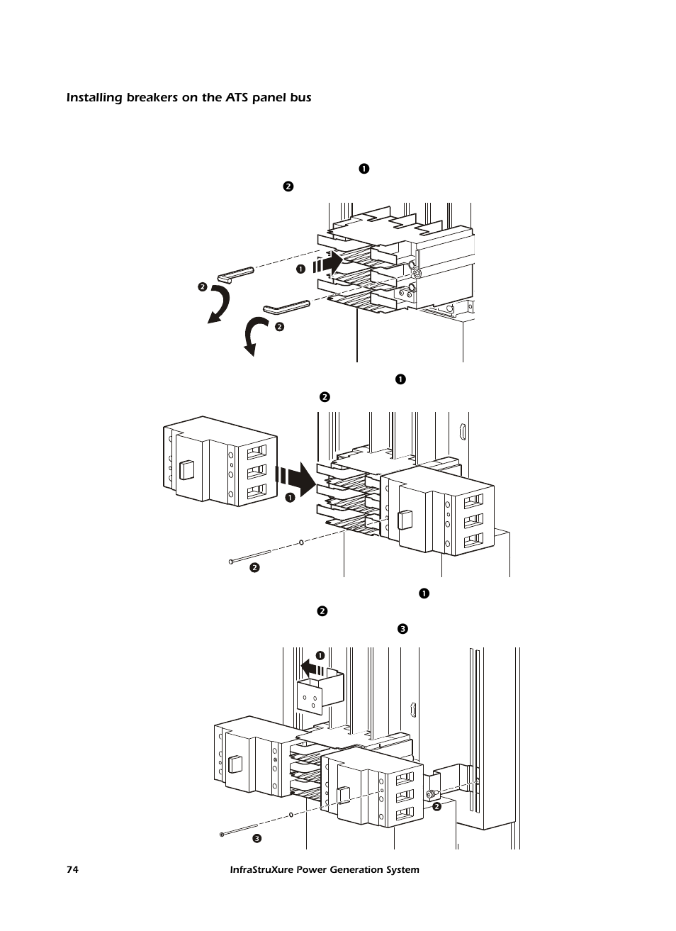 Installing breakers on the ats panel bus | American Power Conversion 250 A User Manual | Page 84 / 100
