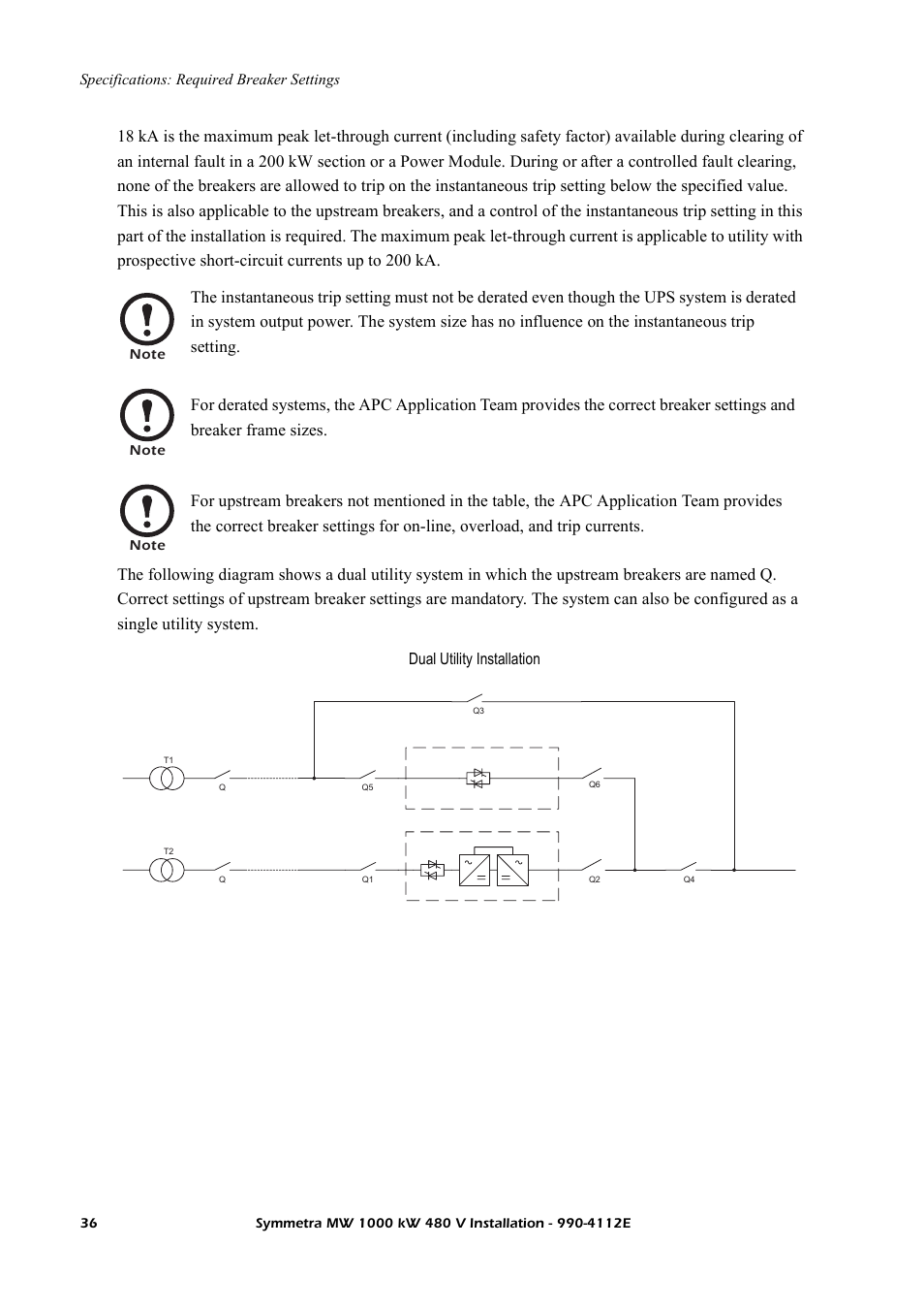 Dual utility installation | American Power Conversion Symmetra MW User Manual | Page 40 / 42