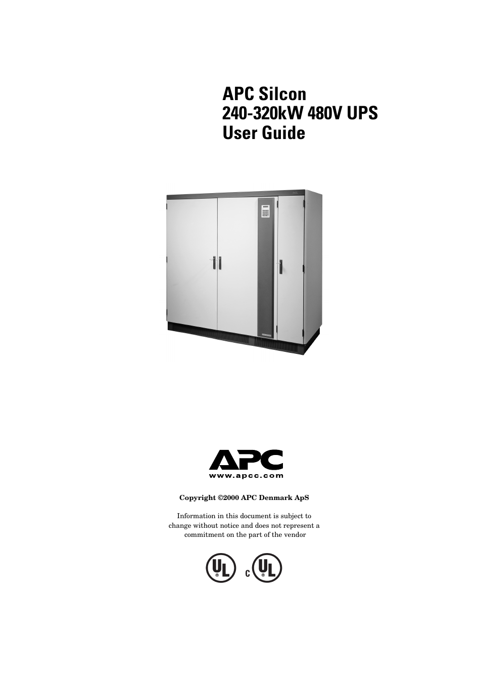 American Power Conversion 240-320kW 480V User Manual | 31 pages