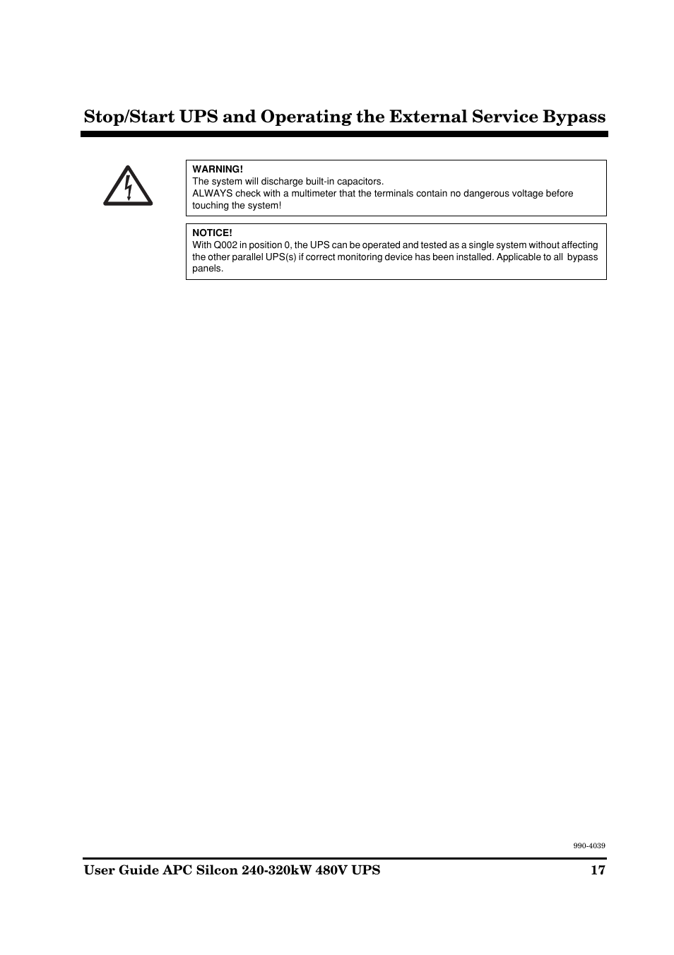 American Power Conversion 240-320kW 480V User Manual | Page 17 / 31