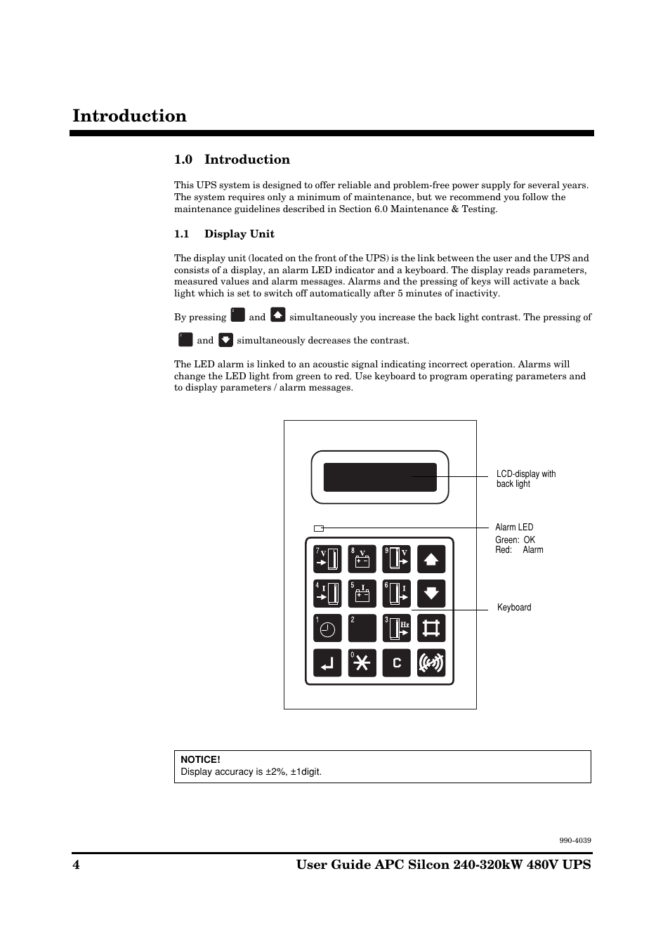 Introduction, 0 introduction | American Power Conversion 240-320kW 480V User Manual | Page 4 / 31