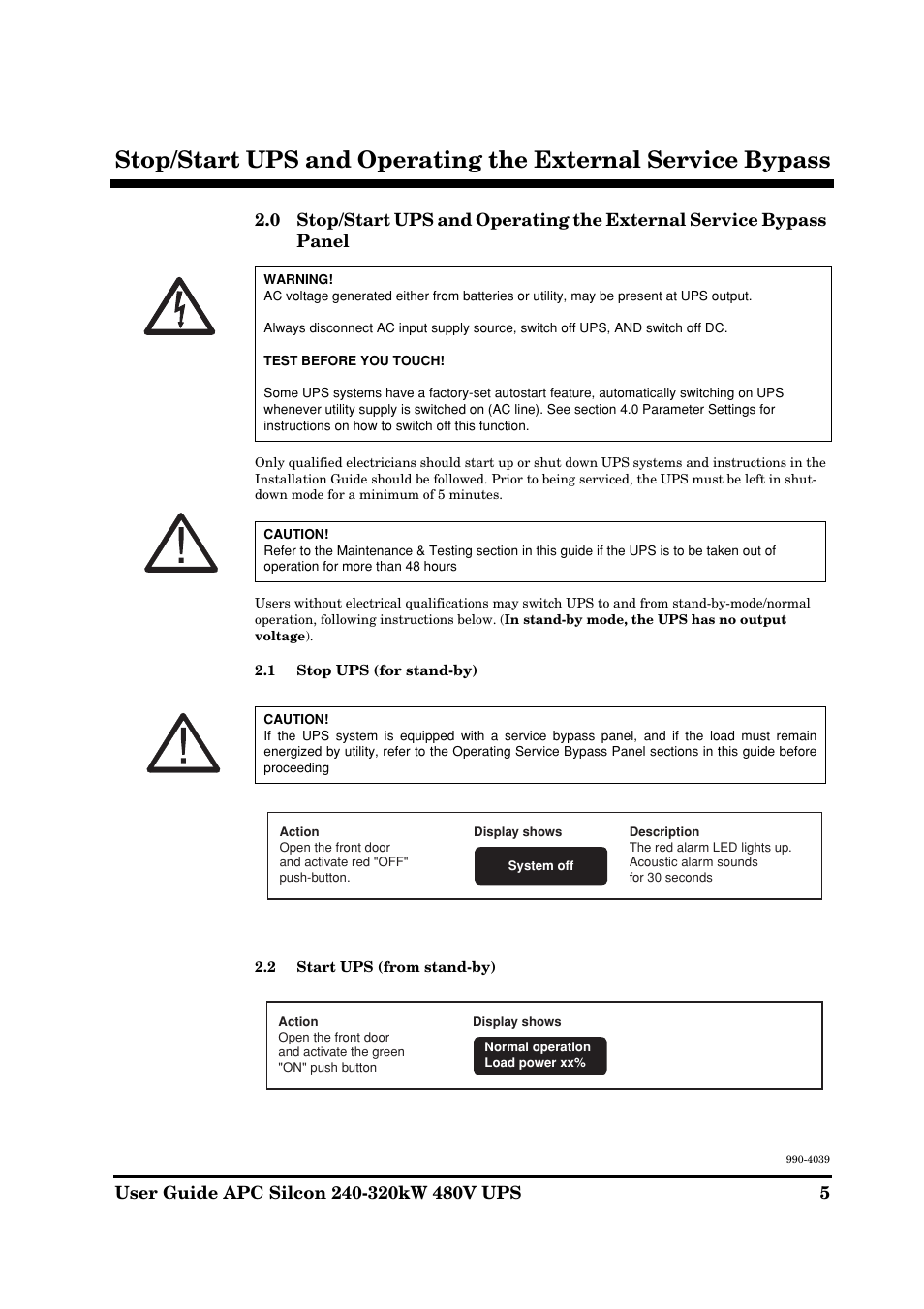 American Power Conversion 240-320kW 480V User Manual | Page 5 / 31