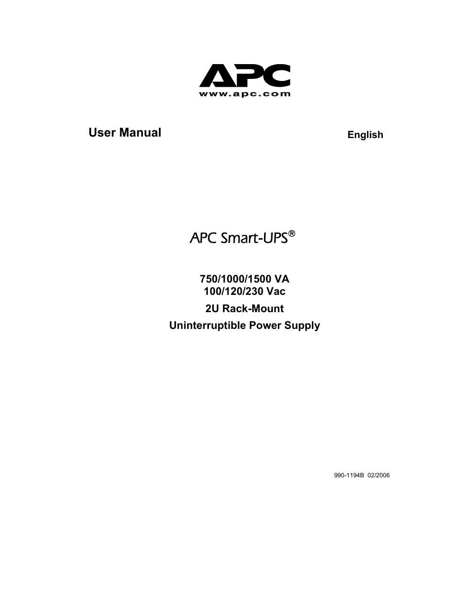 American Power Conversion 750 VA User Manual | 17 pages