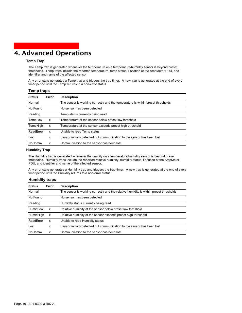 Advanced operations | American Power Conversion AmpMeter PDU User Manual | Page 40 / 52