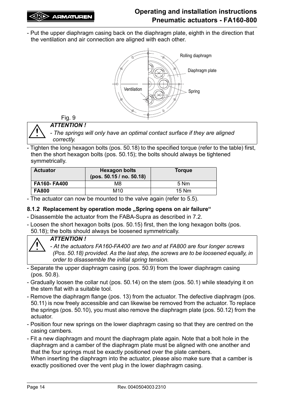 2 re | ARI Armaturen FA800 EN User Manual | Page 14 / 17