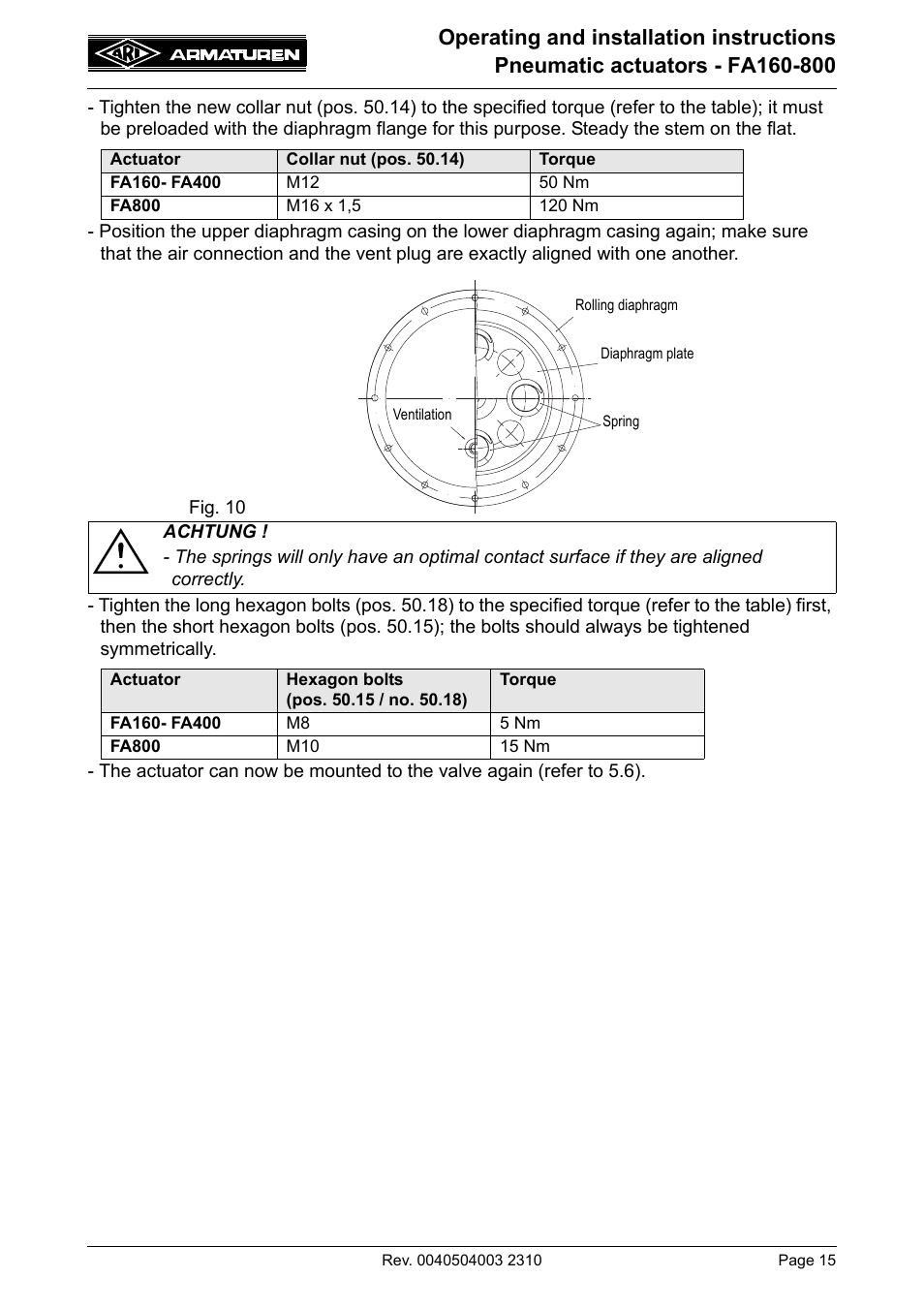 ARI Armaturen FA800 EN User Manual | Page 15 / 17