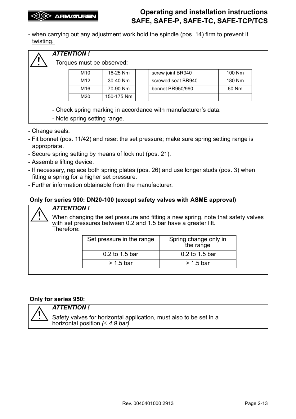 ARI Armaturen SAFE-TCP/TCS950 EN User Manual | Page 13 / 18