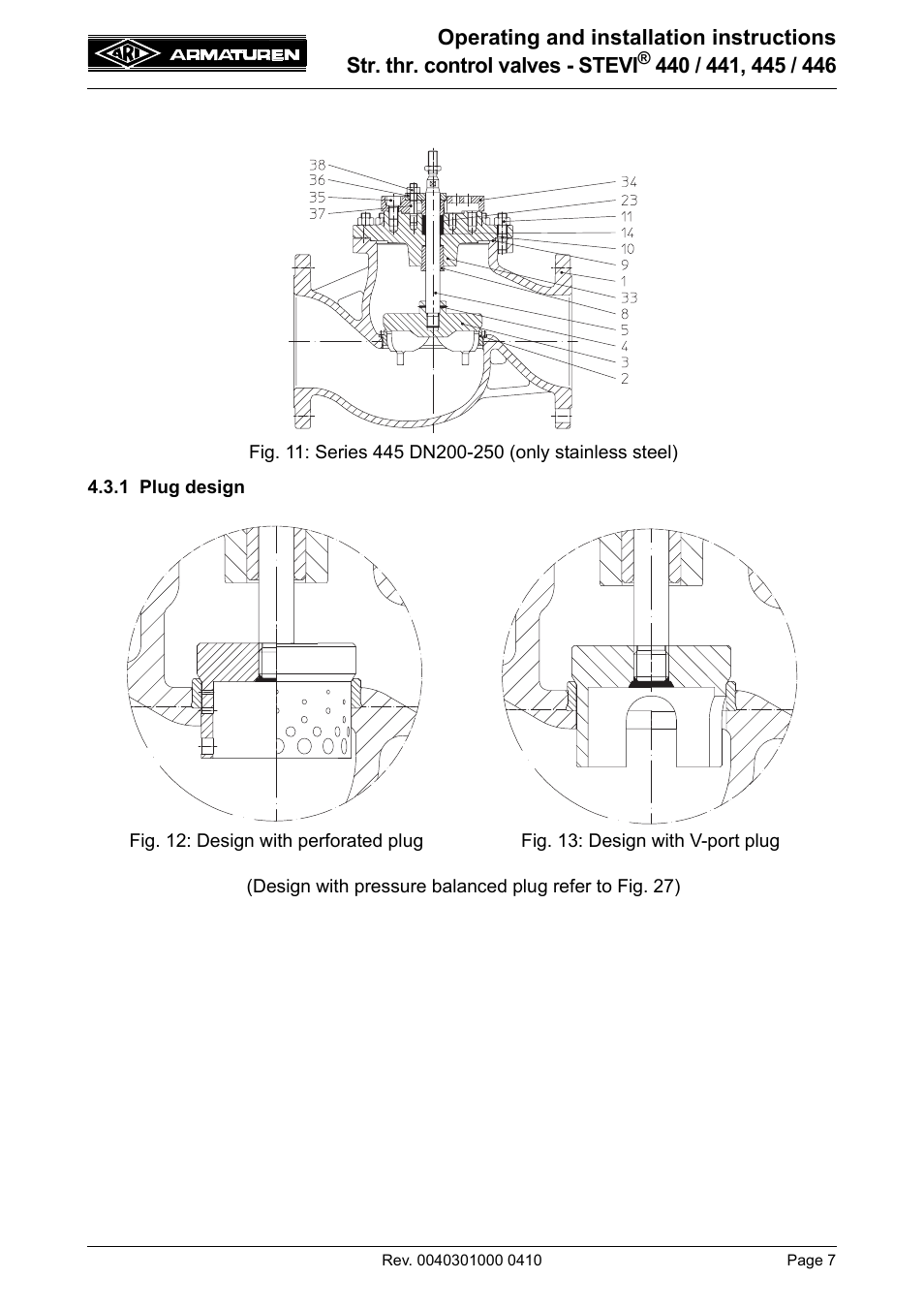 1 plug design | ARI Armaturen STEVI 446 EN User Manual | Page 7 / 21