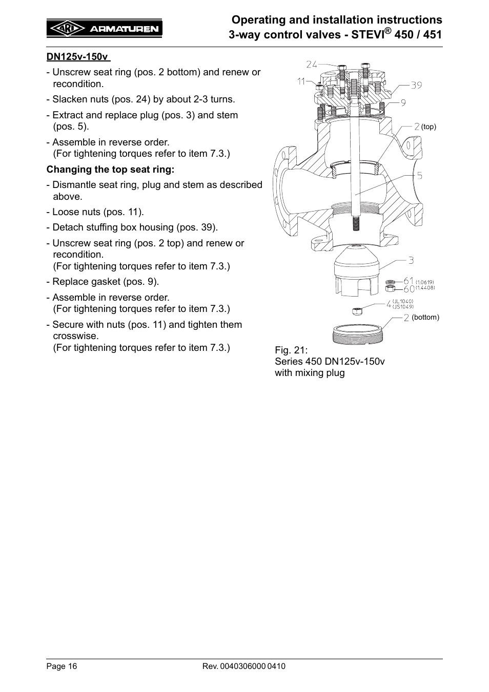 ARI Armaturen STEVI 451 EN User Manual | Page 16 / 22