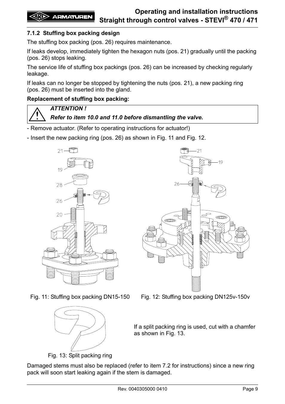 2 stuffing box packing design | ARI Armaturen STEVI 471 EN User Manual | Page 9 / 16