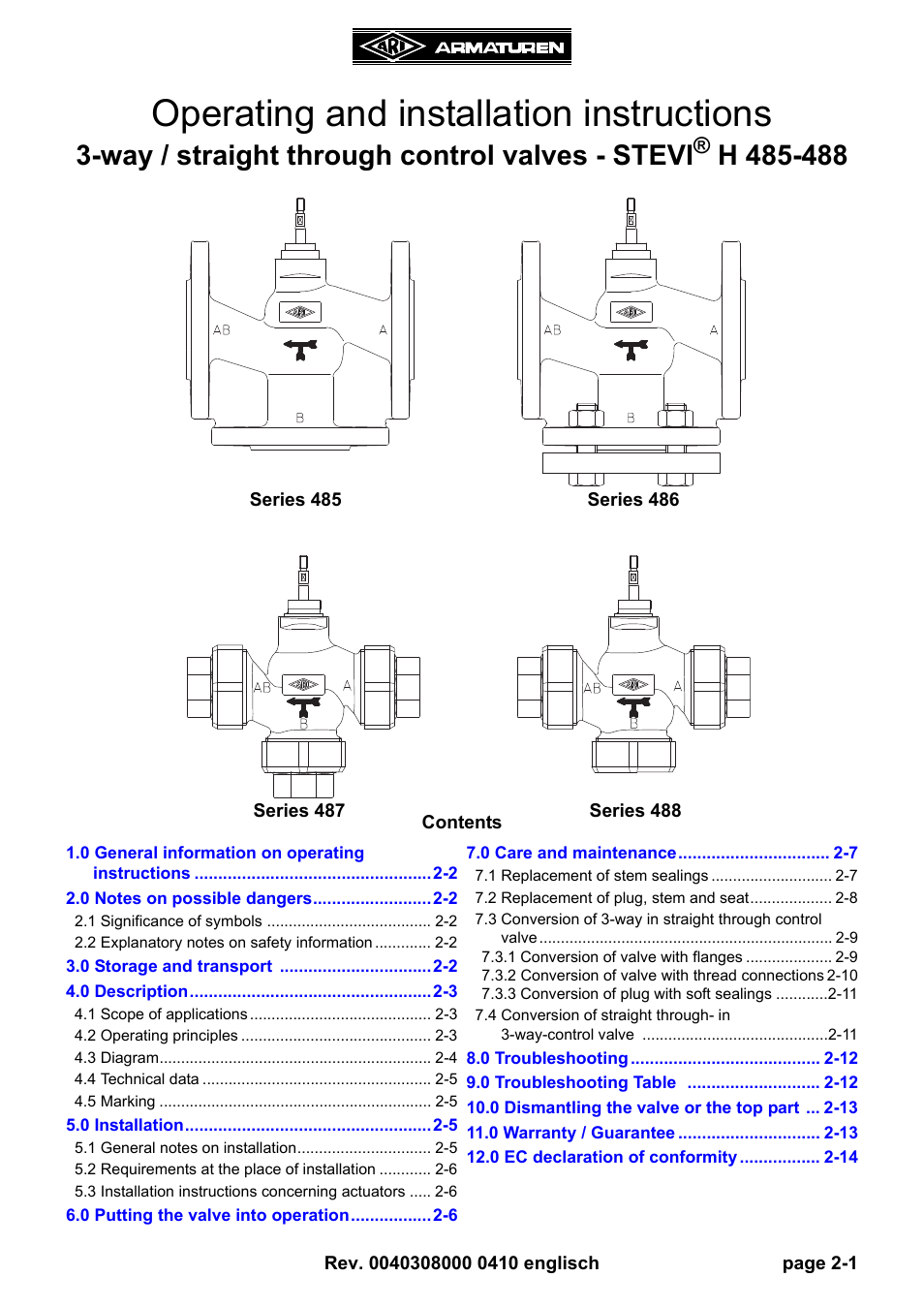 ARI Armaturen STEVI H 488 EN User Manual | 14 pages