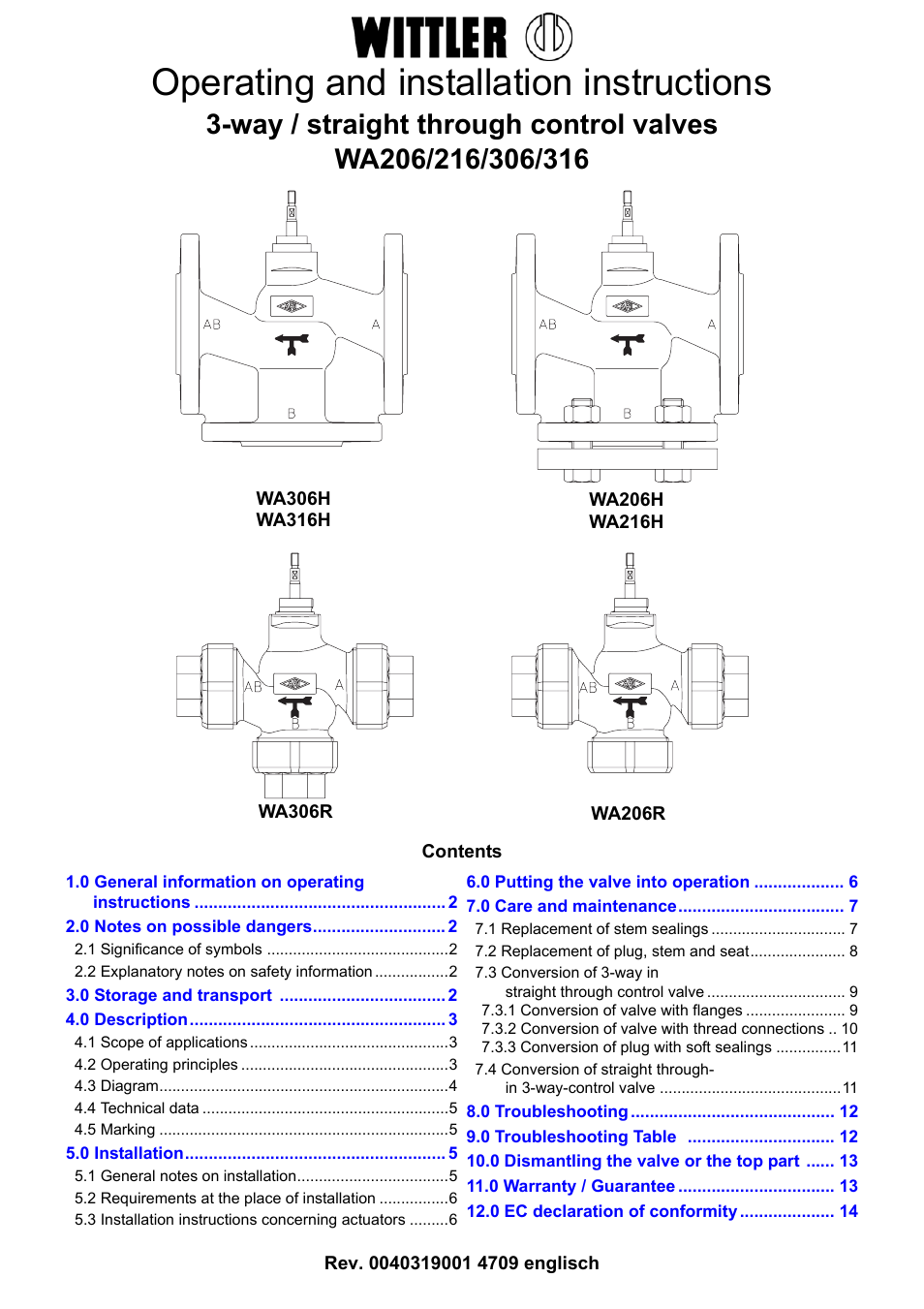 ARI Armaturen WA 206R EN User Manual | 14 pages