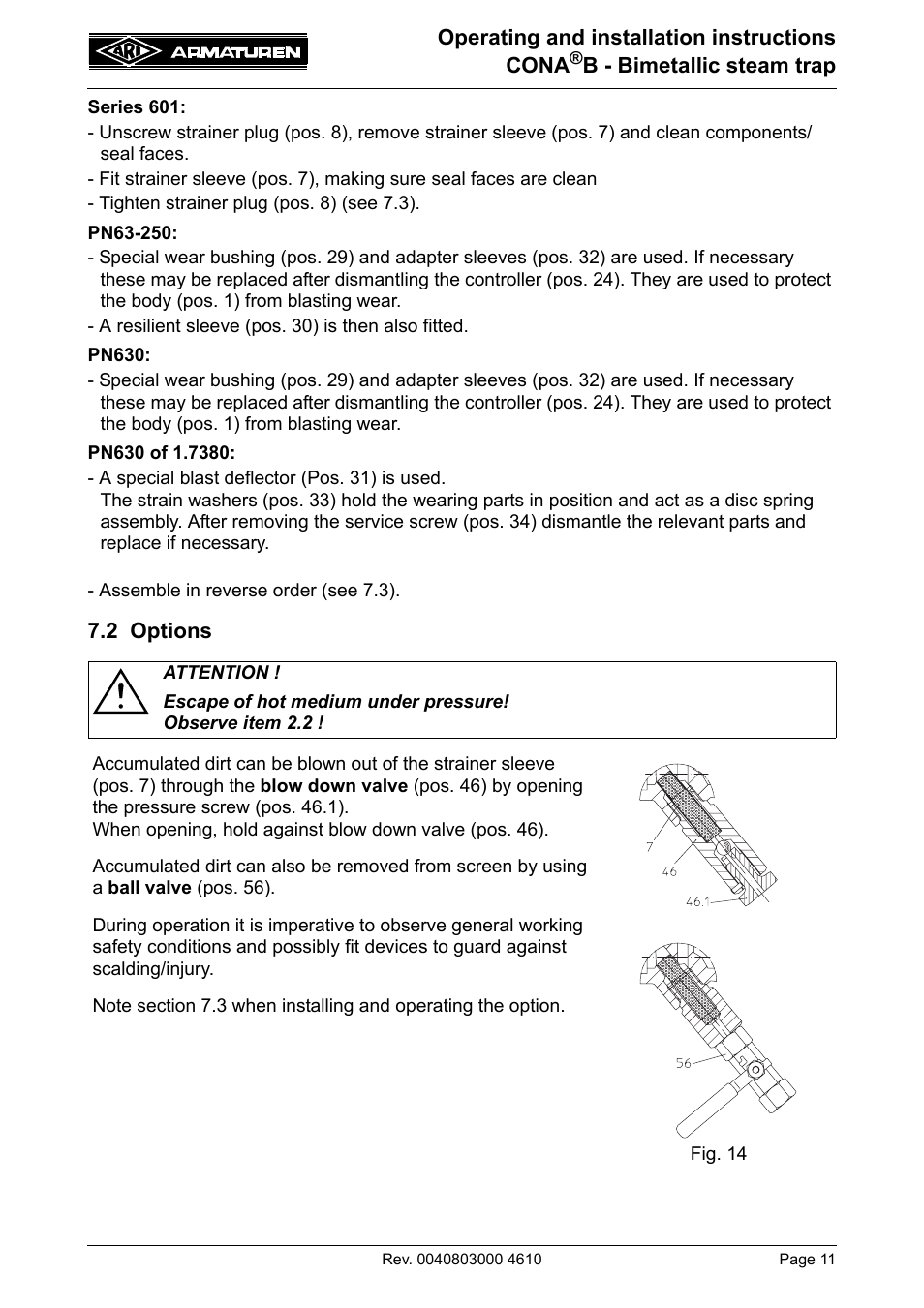 2 options | ARI Armaturen CONA B PN630 EN User Manual | Page 11 / 15