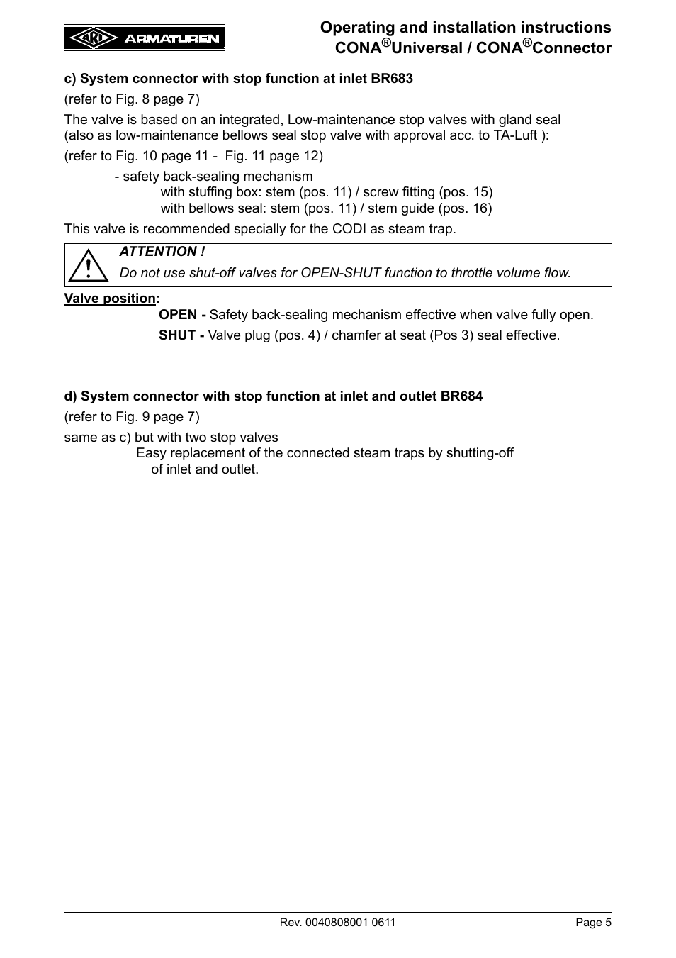 ARI Armaturen CONA Universal ANSI 300 EN User Manual | Page 5 / 17
