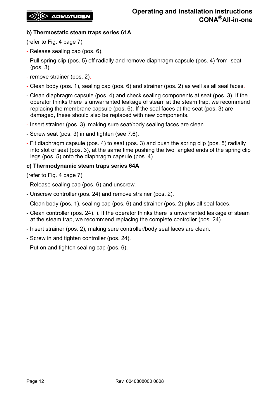 ARI Armaturen CONA all-in-one PN40 EN User Manual | Page 12 / 18