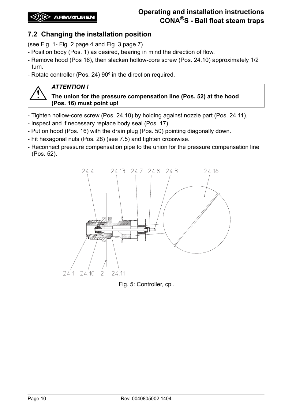 ARI Armaturen CONA S PN40 EN User Manual | Page 10 / 15