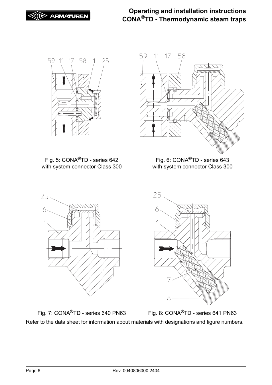 Operating and installation instructions cona, Td - thermodynamic steam traps | ARI Armaturen CONA TD PN63 EN User Manual | Page 6 / 13