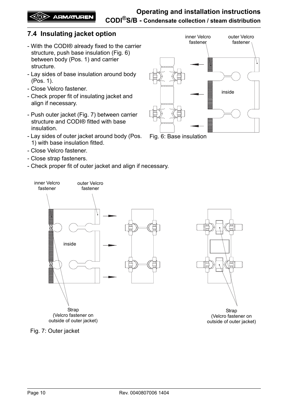 Operating and installation instructions codi, 4 insulating jacket option | ARI Armaturen CODI B PN63 EN User Manual | Page 10 / 13