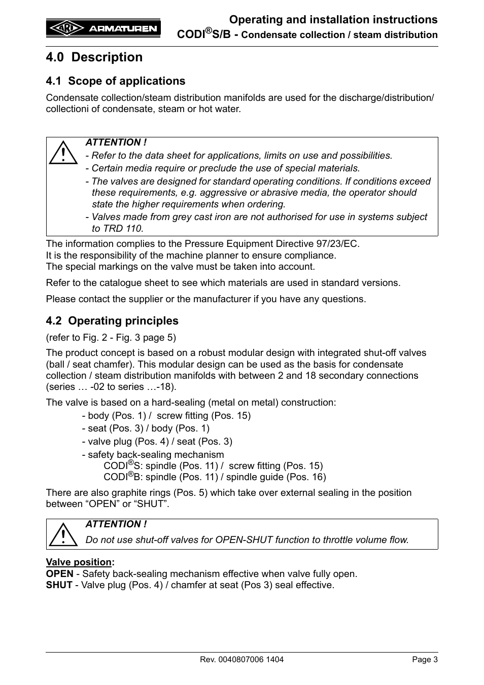 0 description | ARI Armaturen CODI B PN63 EN User Manual | Page 3 / 13