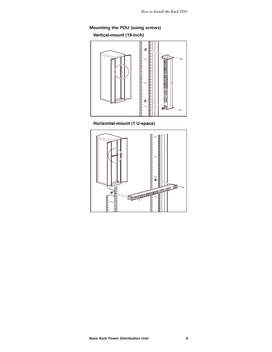 Mounting the pdu (using screws) | American Power Conversion AP9559 User Manual | Page 7 / 16