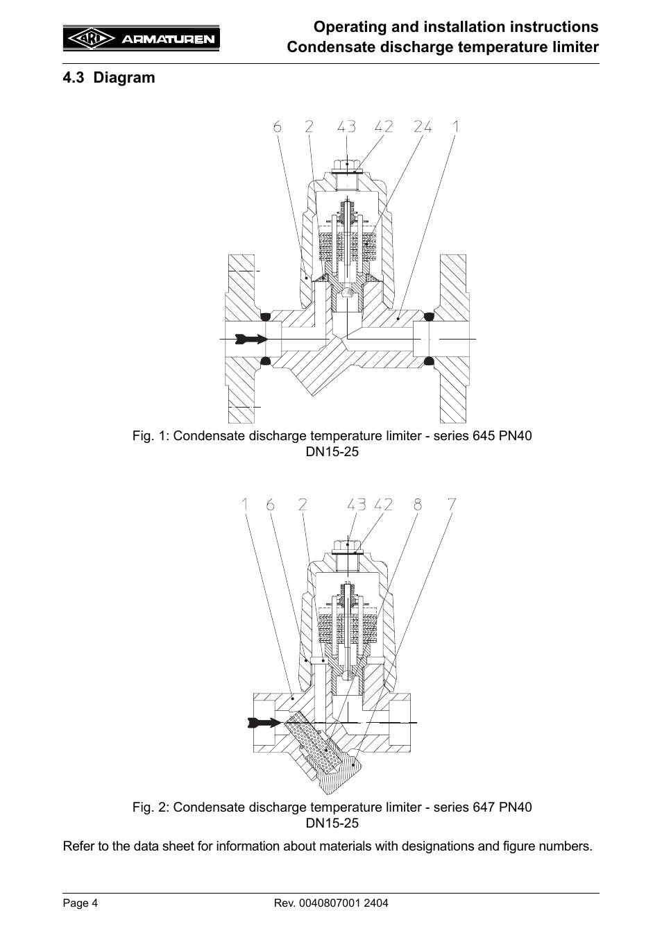 ARI Armaturen Condensate PN40 EN User Manual | Page 4 / 14